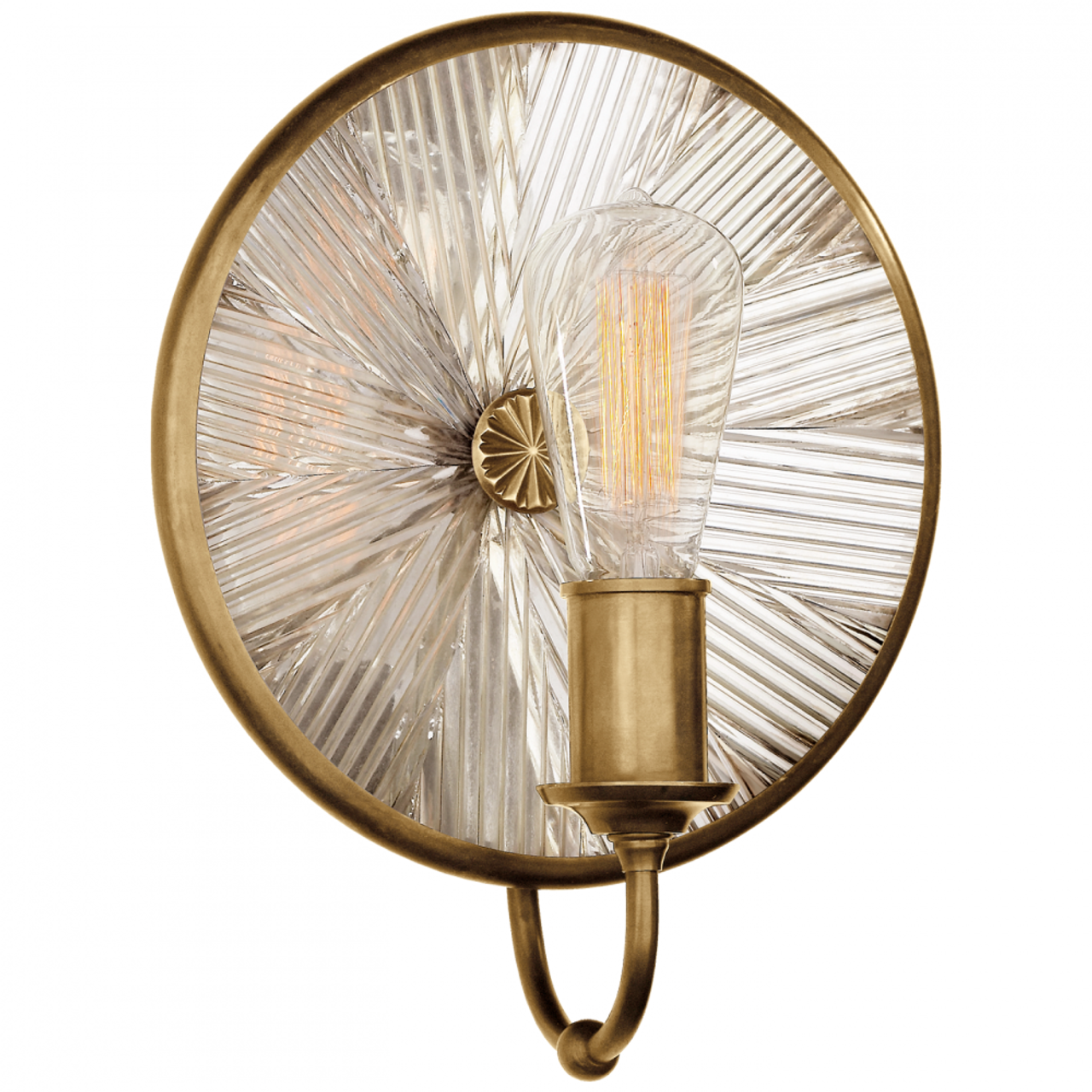 Rivington Small Round Sconce - Natural Brass