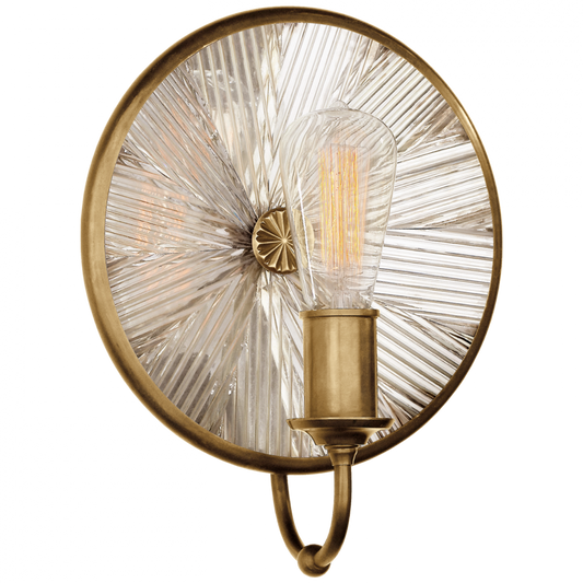 Rivington Small Round Sconce - Natural Brass