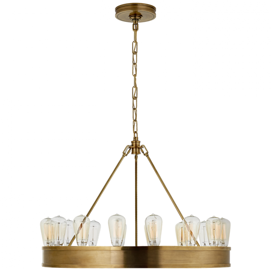 Roark 30" Modular Ring Chandelier - Natural Brass