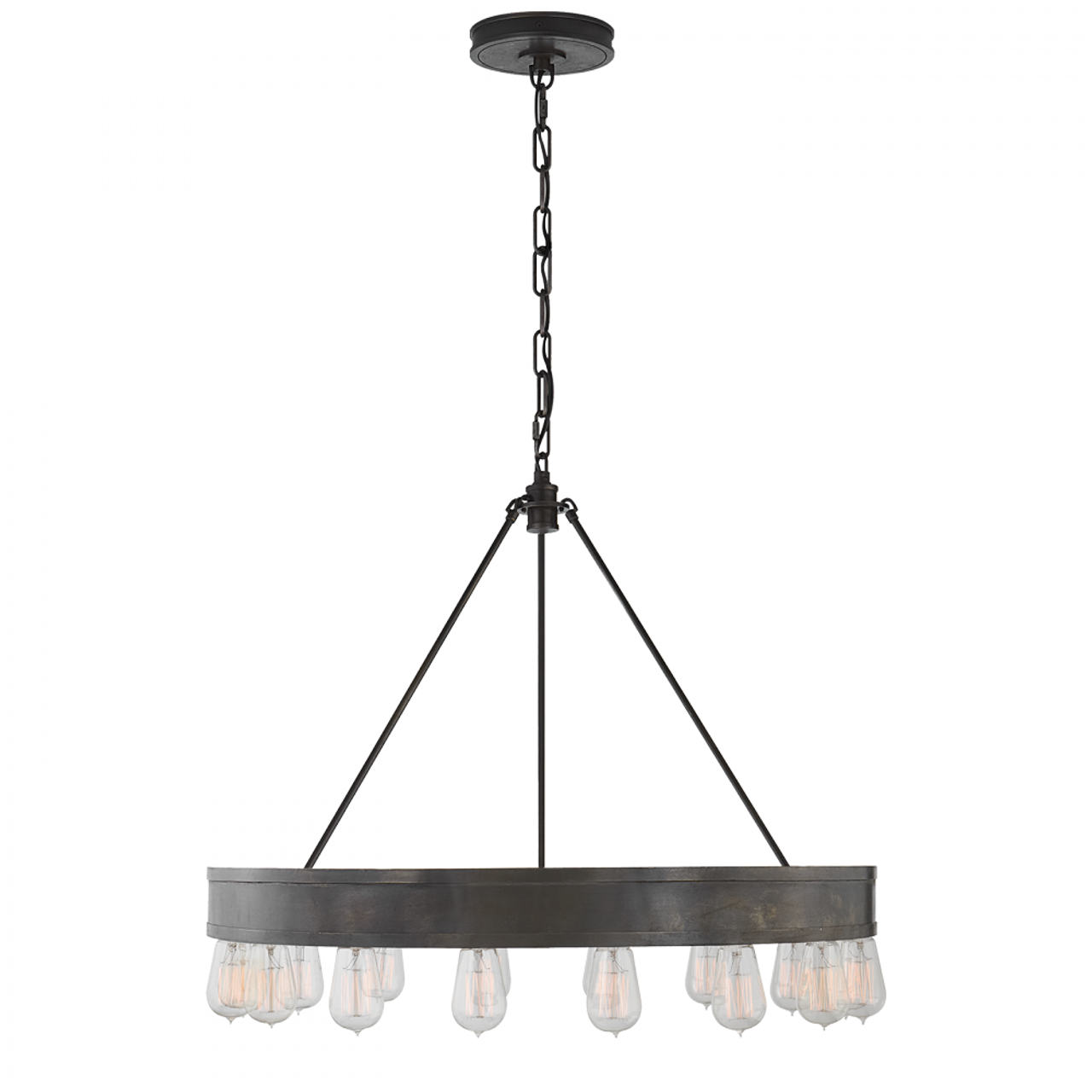 Roark 30" Modular Ring Chandelier - Aged Iron