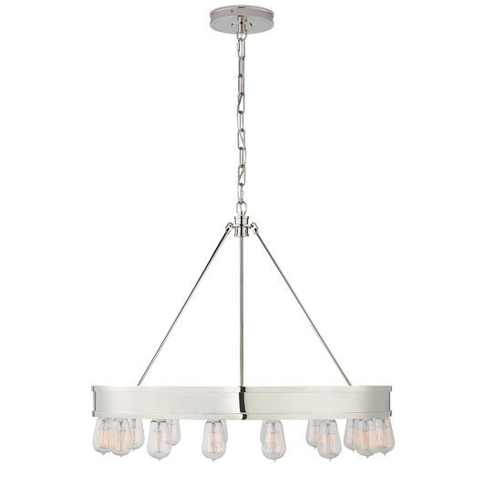 Roark 30" Modular Ring Chandelier - Polished Nickel