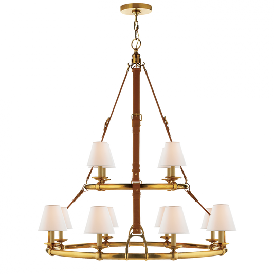 Westbury Double Tier Chandelier - Natural Brass