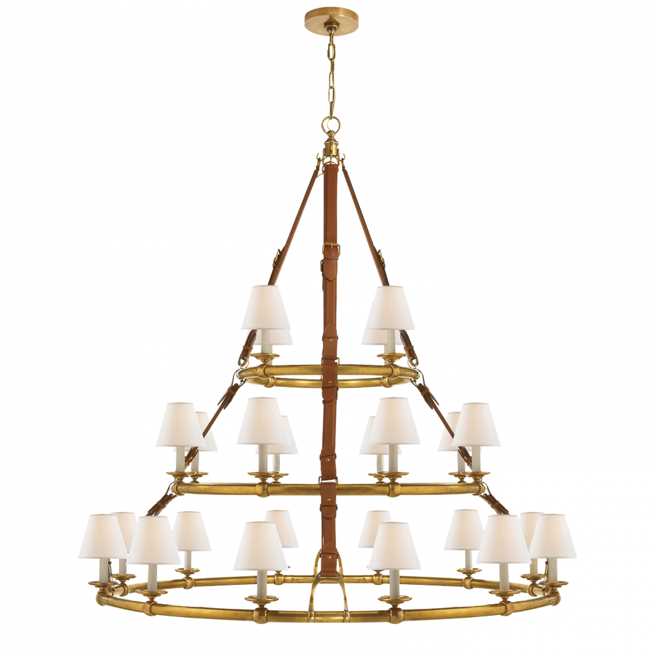 Westbury Triple Tier Chandelier - Natural Brass