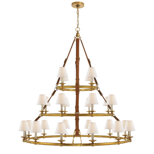 Westbury Triple Tier Chandelier - Natural Brass