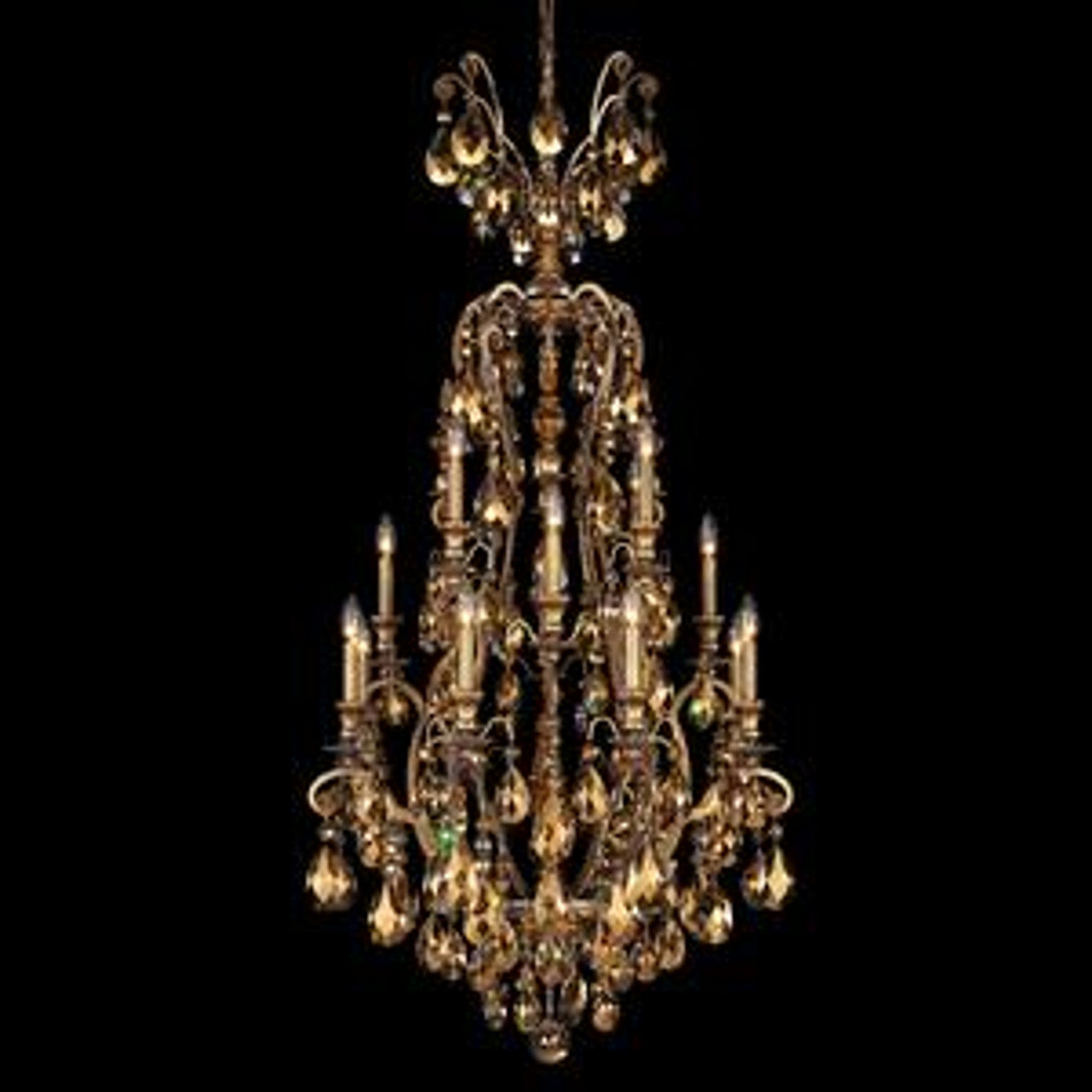 Renaissance Chandelier, 25-Light, Antique Silver, Clear Heritage Crystal, 36"W (3783-48 XXK73)