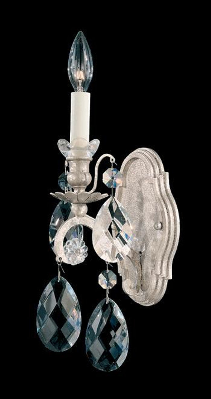 Renaissance Wall Sconce, 1-Light, Antique Silver, Clear Heritage Crystal, 15.5"H (3756-48 Y9PXZ)