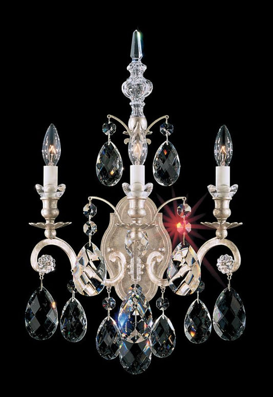 Renaissance Wall Sconce, 3-Light, Antique Silver, Clear Heritage Crystal, 22"H (3762-48 Y9QVT)