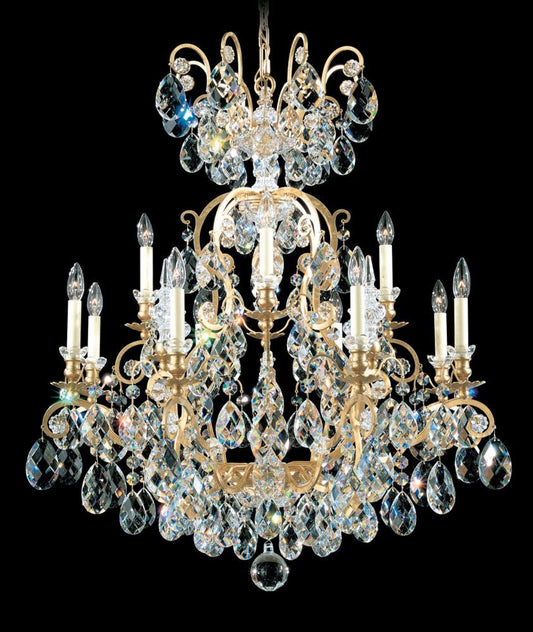 Renaissance Chandelier, 13-Light, Heirloom Gold, Clear Swarovski Crystal, 32"W (3772-22S AY6PZ)