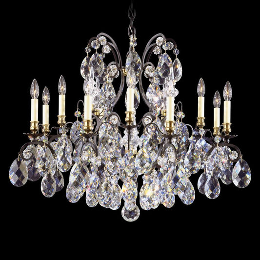 Renaissance Chandelier, 13-Light, Black, Clear Swarovski Crystal, 33"W (3790-51S 1HZTJP)