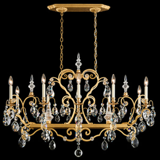 Renaissance Chandelier, 12-Light, Black, Clear Heritage Crystal, 46"W (3795N-51H 1J2V6G)