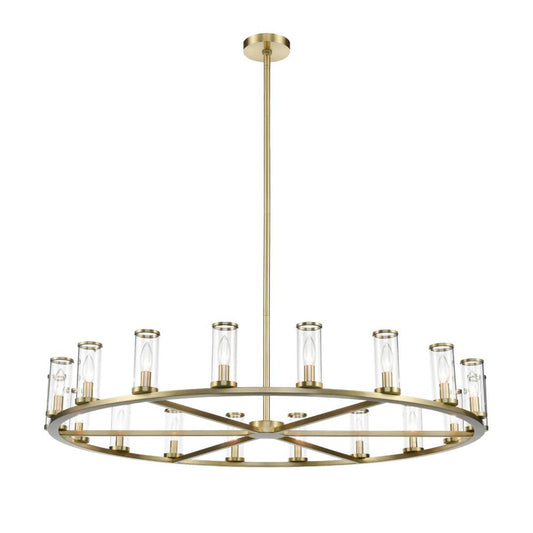 Revolve Candelabra Chandelier, 18-Light, Natural Brass, Clear Glass, 48.13"D (CH309018NBCG 706TMPQ)