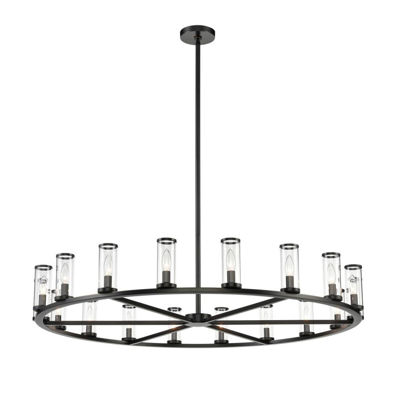 Revolve Candelabra Chandelier, 18-Light, Urban Bronze, Clear Glass, 48.13"D (CH309018UBCG 706TMPT)