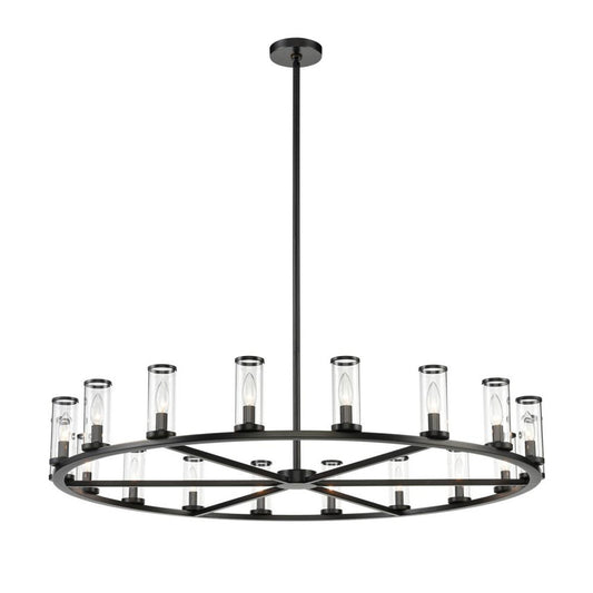 Revolve Candelabra Chandelier, 18-Light, Urban Bronze, Clear Glass, 48.13"D (CH309018UBCG 706TMPT)