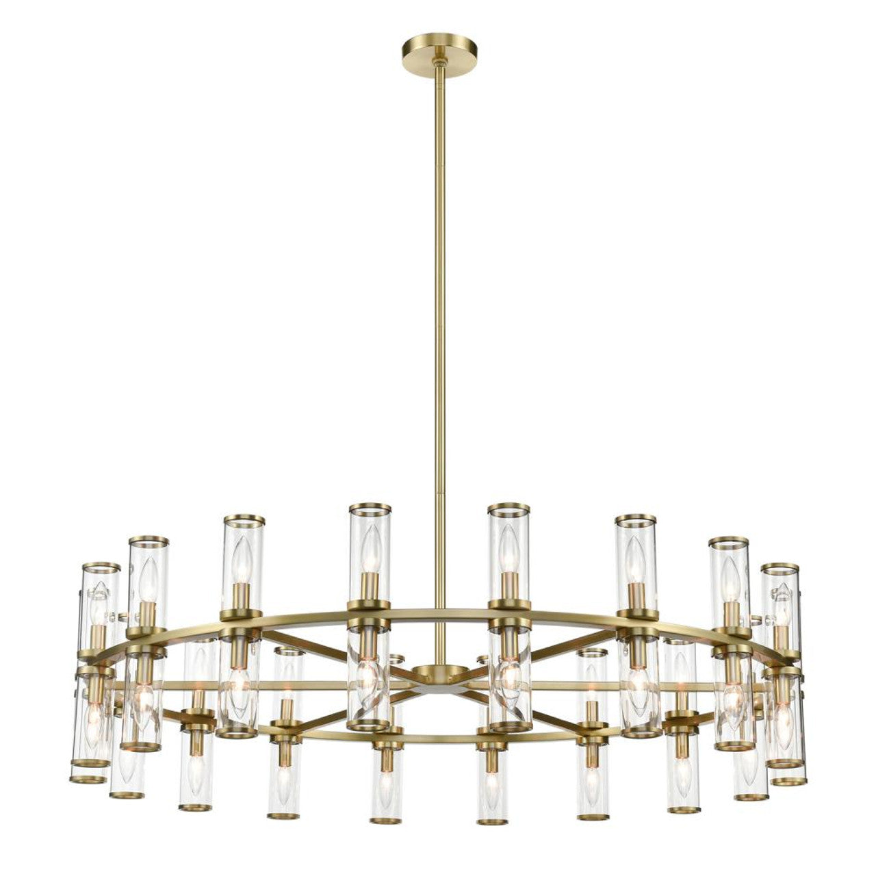 Revolve Candelabra Chandelier, 36-Light, Natural Brass, Clear Glass, 48.13"D (CH309036NBCG 706TMPY)