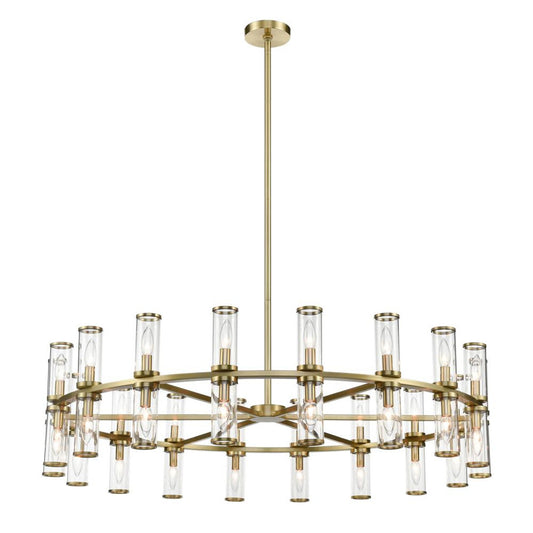 Revolve Candelabra Chandelier, 36-Light, Natural Brass, Clear Glass, 48.13"D (CH309036NBCG 706TMPY)