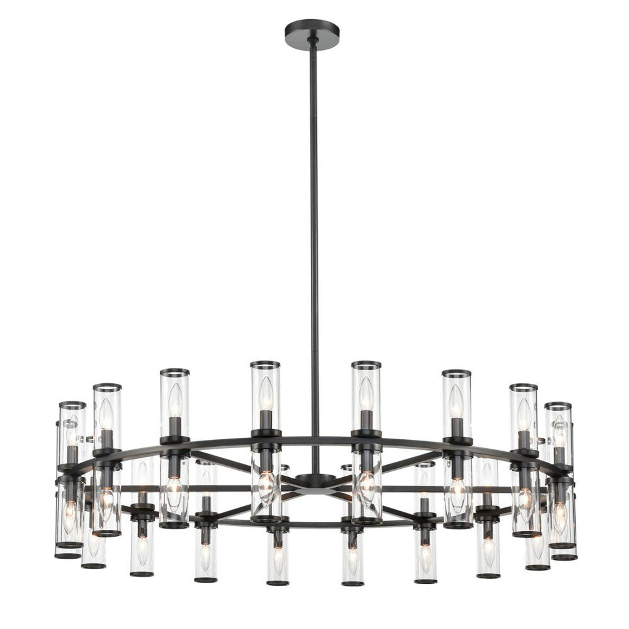 Revolve Candelabra Chandelier, 36-Light, Urban Bronze, Clear Glass, 48.13"D (CH309036UBCG 706TMQ0)