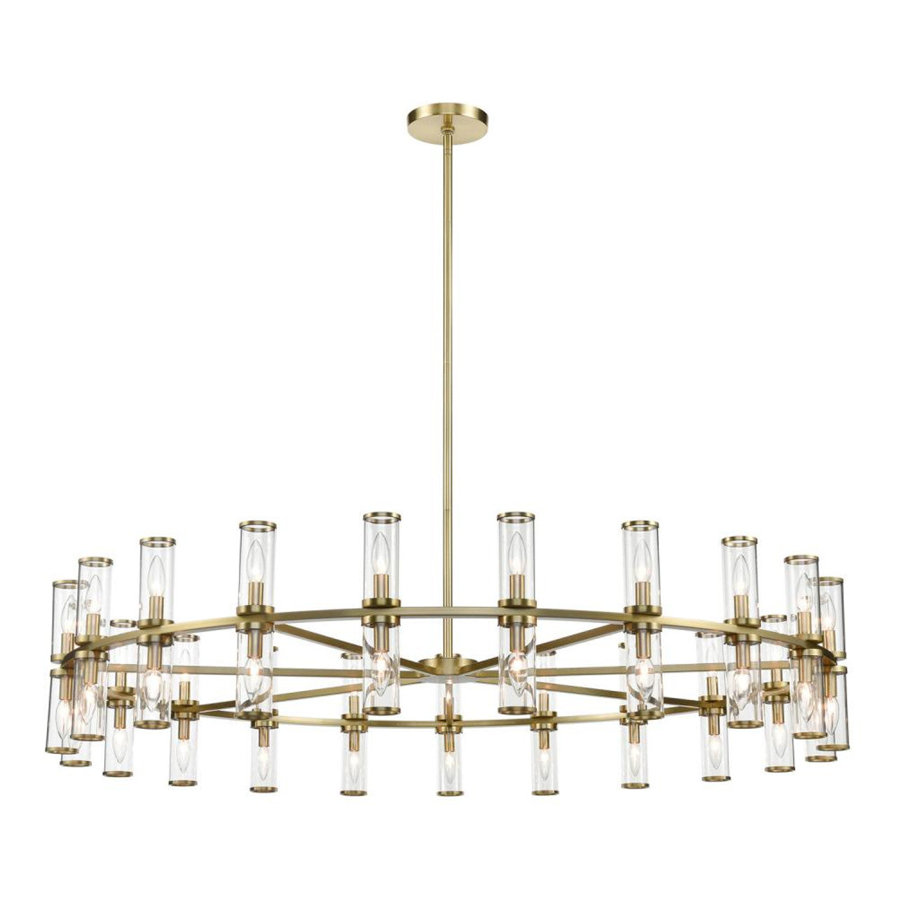 Revolve Candelabra Chandelier, 42-Light, Natural Brass, Clear Glass, 60.38"D (CH309042NBCG 706TMQ1)