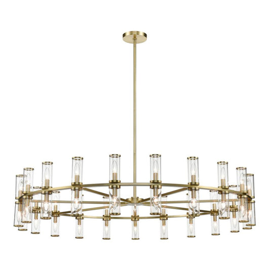 Revolve Candelabra Chandelier, 42-Light, Natural Brass, Clear Glass, 60.38"D (CH309042NBCG 706TMQ1)