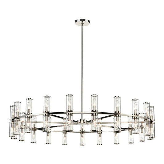 Revolve Candelabra Chandelier, 42-Light, Polished Nickel, Clear Glass, 60.38"D (CH309042PNCG 706TMQ2)