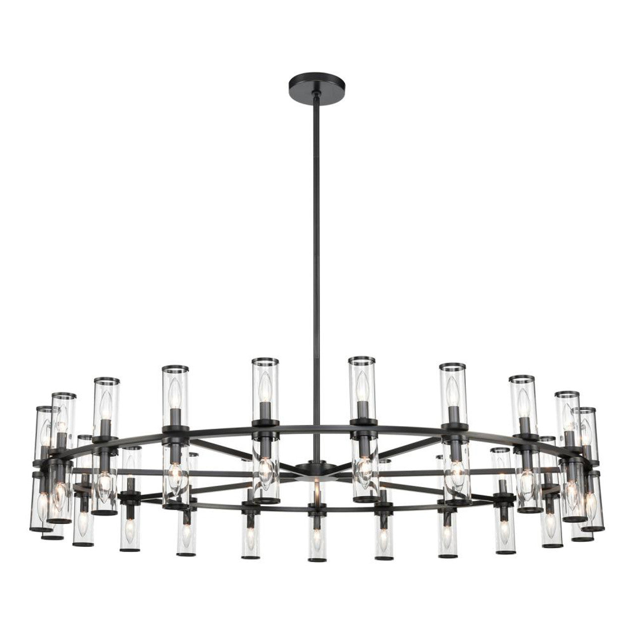 Revolve Candelabra Chandelier, 42-Light, Urban Bronze, Clear Glass, 60.38"D (CH309042UBCG 706TMNV)