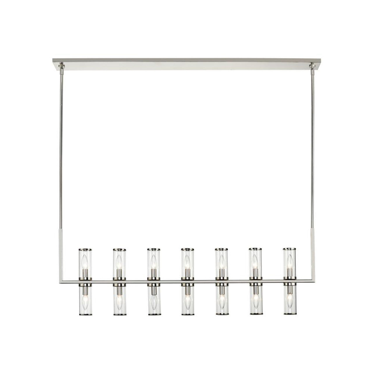 Revolve Linear Chandelier, 14-Light, Polished Nickel, Clear Glass, 47.25"L (LP309077PNCG 706TMQA)