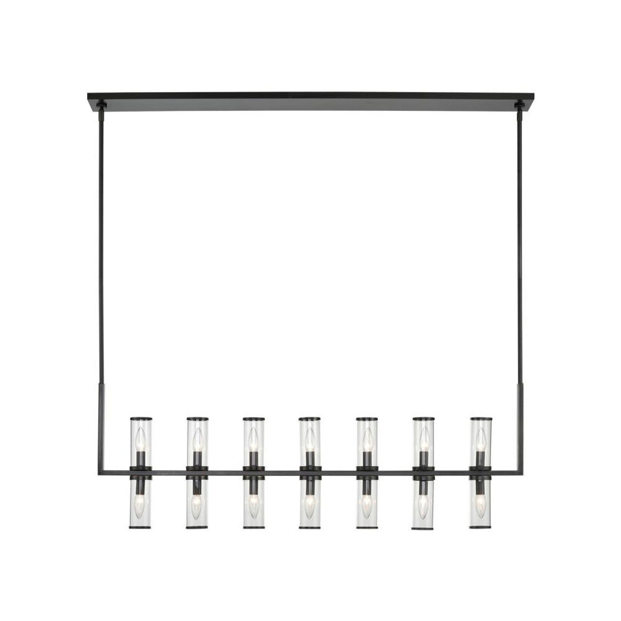 Revolve Linear Chandelier, 14-Light, Urban Bronze, Clear Glass, 47.25"L (LP309077UBCG 706TMNW)