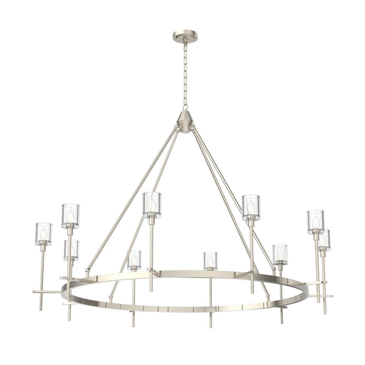 Salita Chandelier, 10-Light, Polished Nickel, Clear Crystal, 57.75"L (CH314310PNCC 706TNN6)