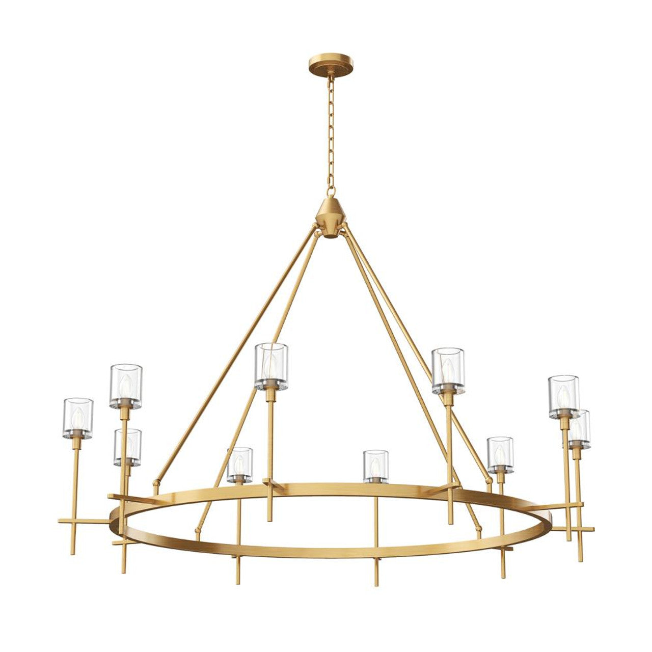 Salita Chandelier, 10-Light, Vintage Brass, Clear Crystal, 57.75"D (CH314310VBCC 706TNNA)