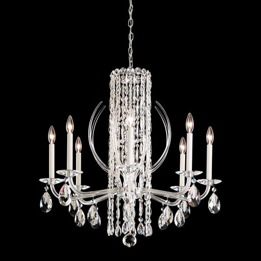 Sarella Chandelier, 8-Light, White, Clear Heritage Crystal, 30"W (RS8308N-06H 1HZQMV)