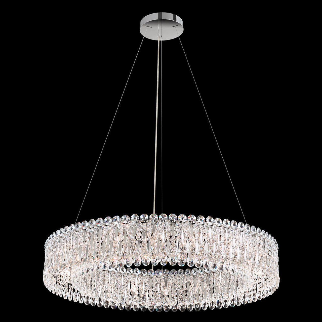 Sarella Pendant, 18-Light, Polished Stainless Steel, Clear Heritage Crystal, 36"W (RS8349N-401H 1J2U8M)