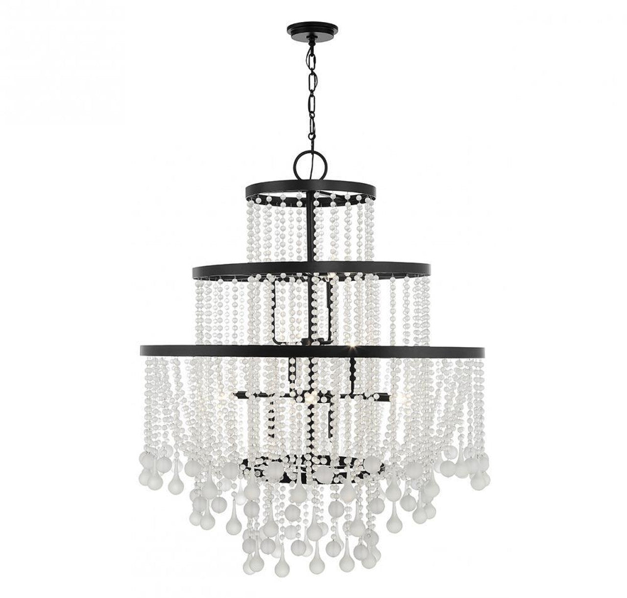 Luna Chandelier, 15-Light, Matte Black, 45"W (1-1868-15-89 ALVNX)