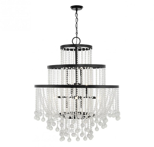 Luna Chandelier, 15-Light, Matte Black, 45"W (1-1868-15-89 ALVNX)