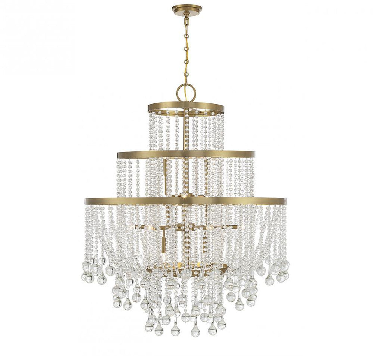 Luna Chandelier, 15-Light, Warm Brass, 45"W (1-1868-15-322 ALVNW)