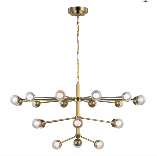 Alloway Large Chandelier, 1-Light, LED, Soft Brass, 42"W (KS 5235SB-CG CWY6X)