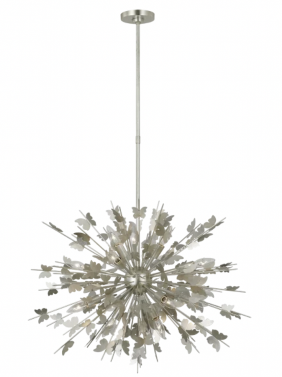 Farfalle Medium Chandelier, 14-Light, Burnished Silver Leaf, 30"W (JN 5501BSL CX4ZT)