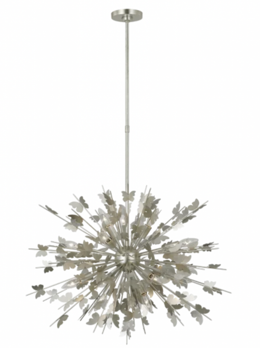 Farfalle Medium Chandelier, 14-Light, Burnished Silver Leaf, 30"W (JN 5501BSL CX4ZT)