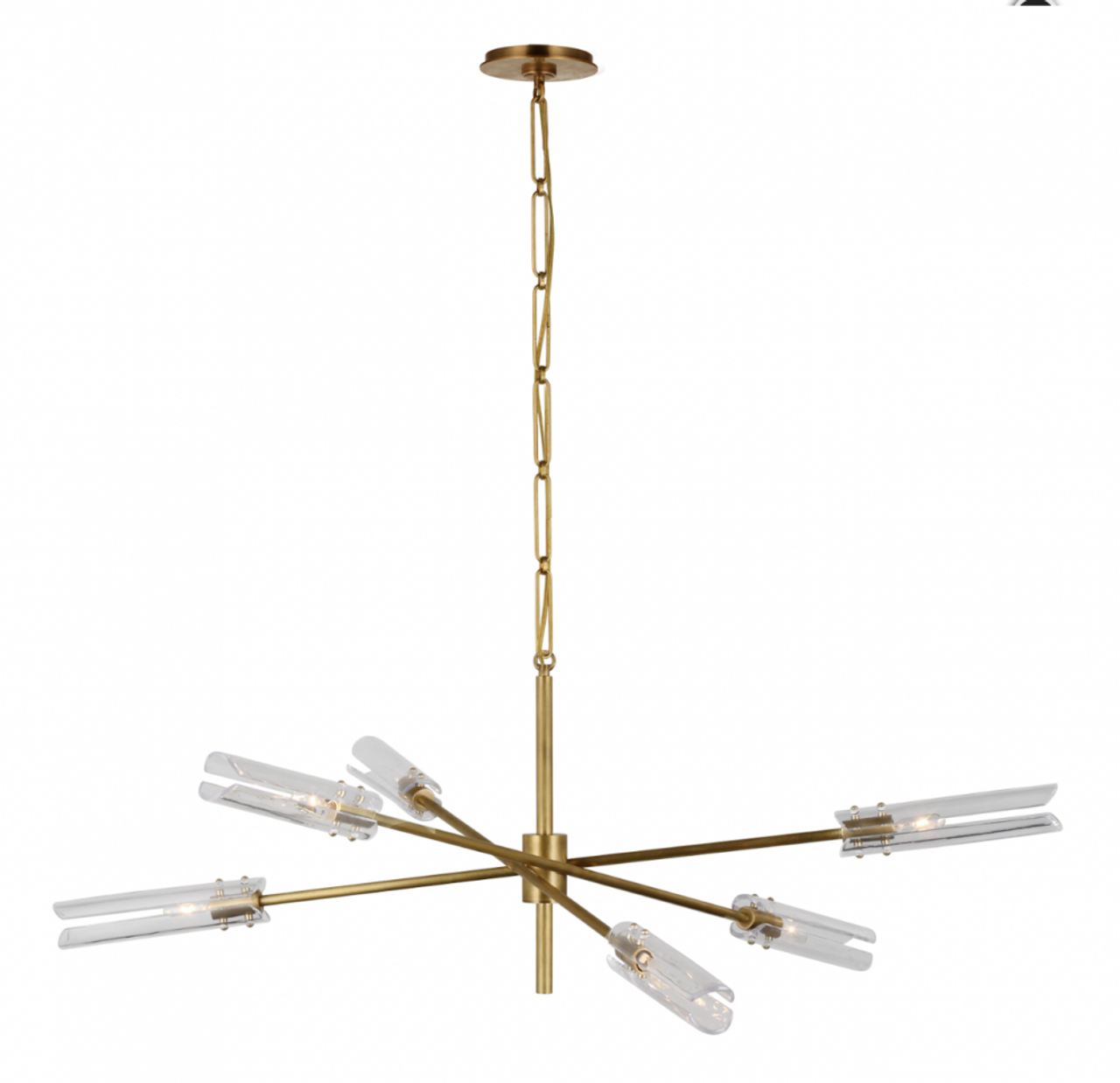 Casoria X-Large Radial Chandelier, 6-Light, LED, Hand-Rubbed Antique Brass, 45.75"W (ARN 5488HAB-CG CX600)