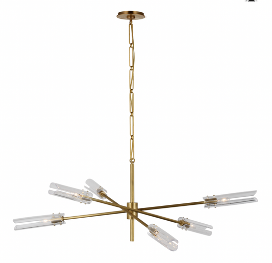 Casoria X-Large Radial Chandelier, 6-Light, LED, Hand-Rubbed Antique Brass, 45.75"W (ARN 5488HAB-CG CX600)