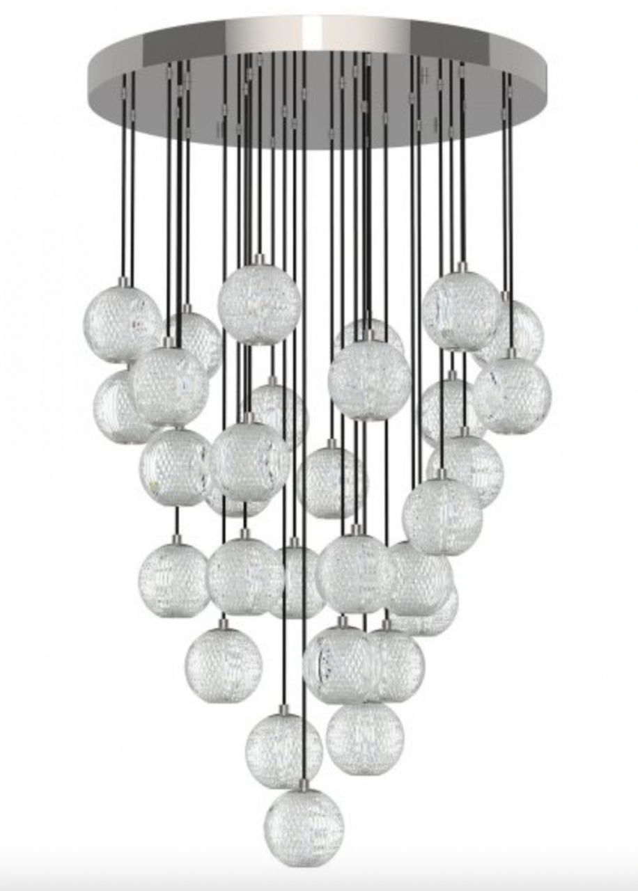 Marni Pendant, 2-Light, LED, Polished Nickel, 25.63"D (MP321230PN 706WNCV)