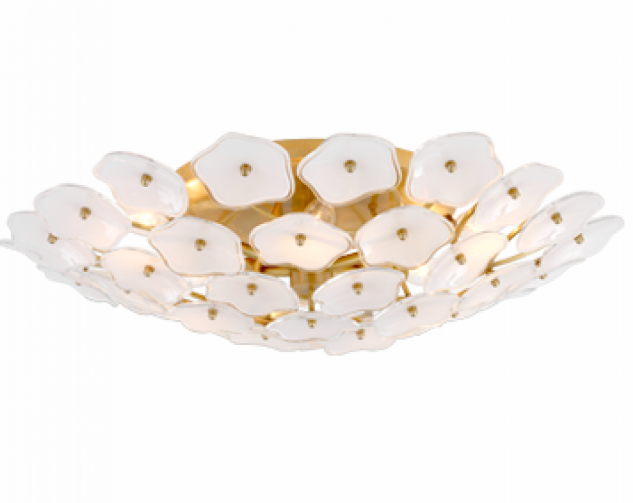 Leighton Large Flush Mount, 6-Light, LED, Soft Brass, 25.75"W (KS 4066SB-CRE CWX8K)