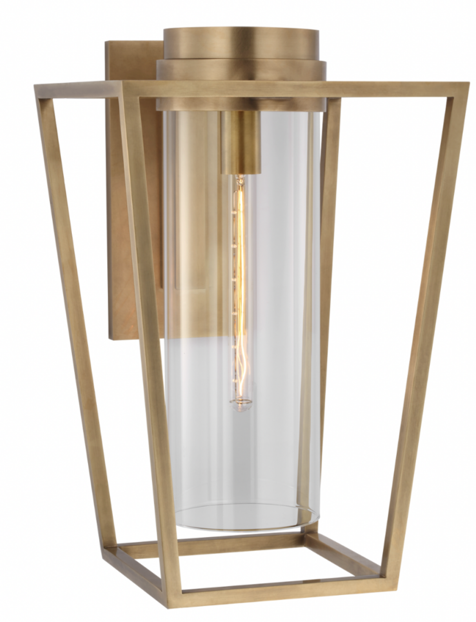 Presidio Medium Bracketed Sconce, 1-Light, LED, Hand-Rubbed Antique Brass, 22.25"H (S 2171HAB-CG CZYVT)