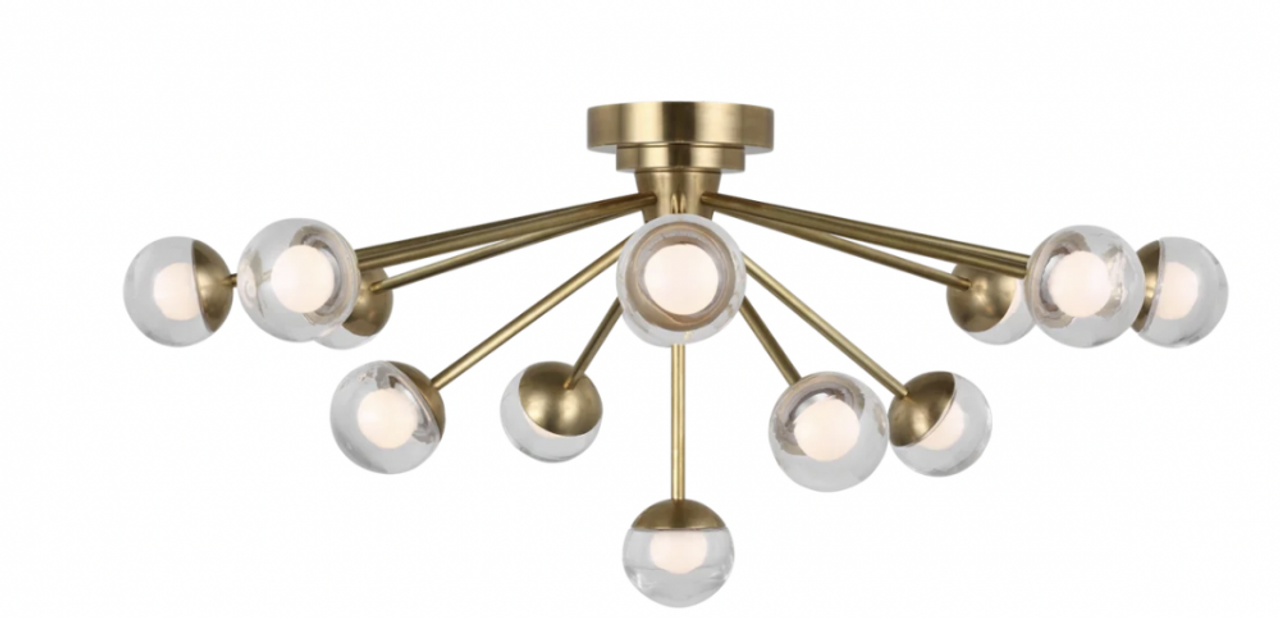 Alloway Flush Mount, 1-Light, LED, Soft Brass, 30"W (KS 4230SB-CG CWZ73)