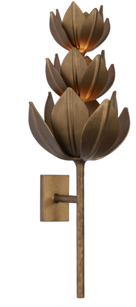 Alberto Extra Large Sconce, Dedicated LED, Antique Bronze Leaf, 28.5"H (JN 2045ABL D635P)