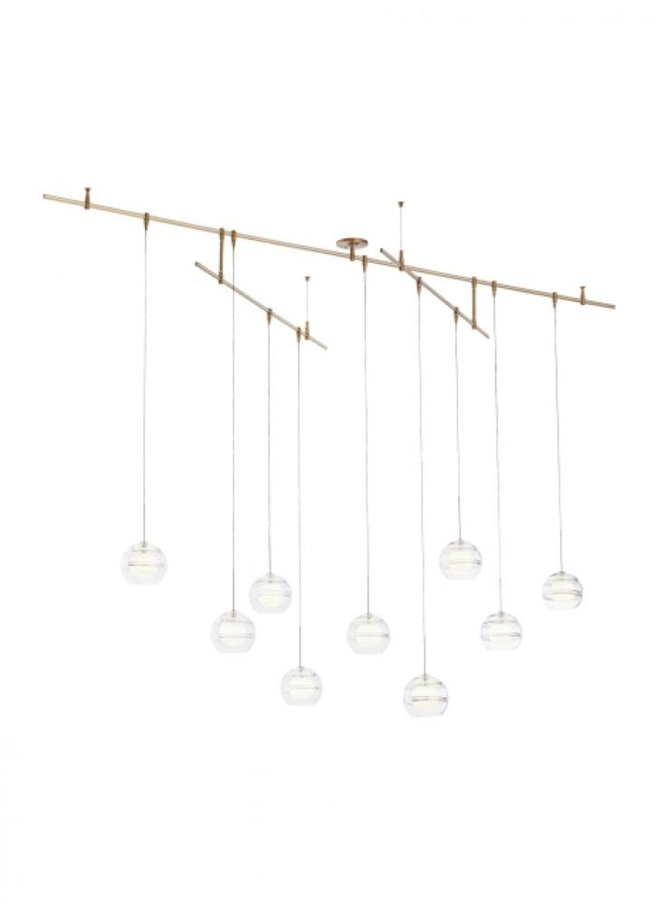 Sedona Ceiling Pendant, 9-Light, LED, Aged Brass, 96"L (700SDN9CR-LED930S 70PGJEZ)