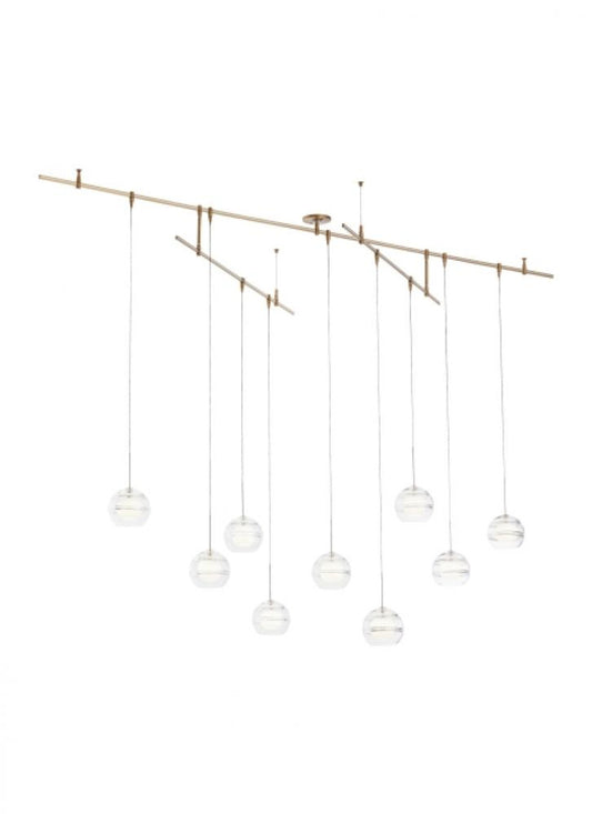 Sedona Ceiling Pendant, 9-Light, LED, Aged Brass, 96"L (700SDN9CR-LED930S 70PGJEZ)