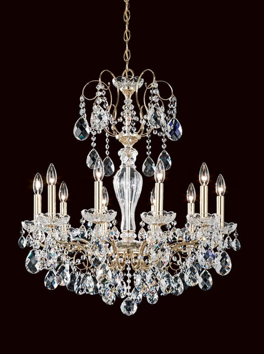 Sonatina Chandelier, 10-Light, Aurelia Gold, Clear Swarovski Crystal, 25.5"W (ST1946N-211S 1810UL)