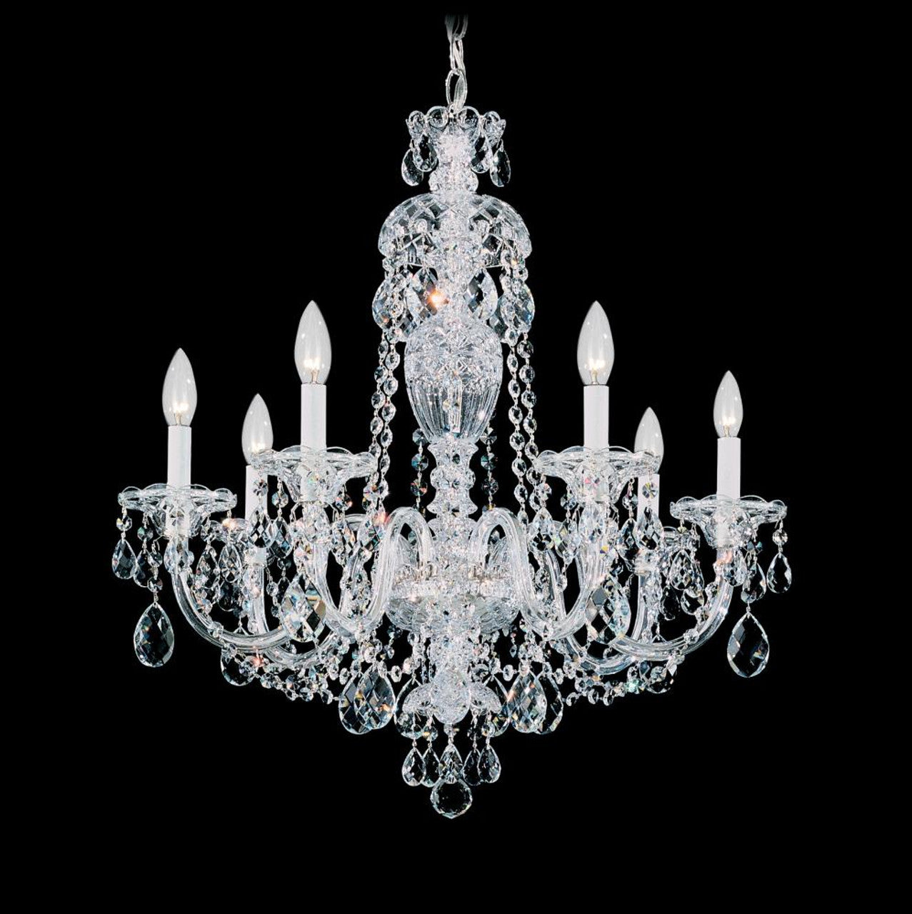 Sterling Chandelier, 7-Light, Aurelia Gold, Clear Heritage Crystal, 25"W (2995-211H 17XV93)