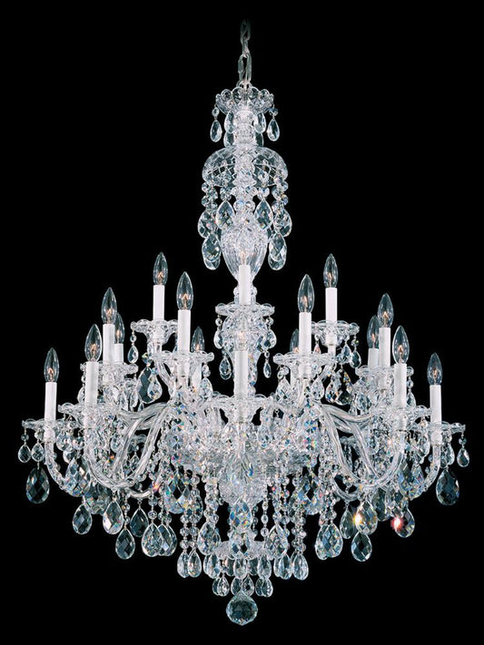 Sterling Chandelier, 20-Light, Polished Silver, Clear Swarovski Crystal, 34"W (2998-40S Y9NXL)