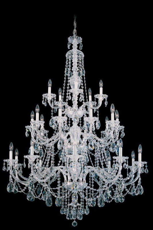 Sterling Chandelier, 25-Light, Polished Silver, Clear Heritage Crystal, 45"W (3610-40H Y9NYR)