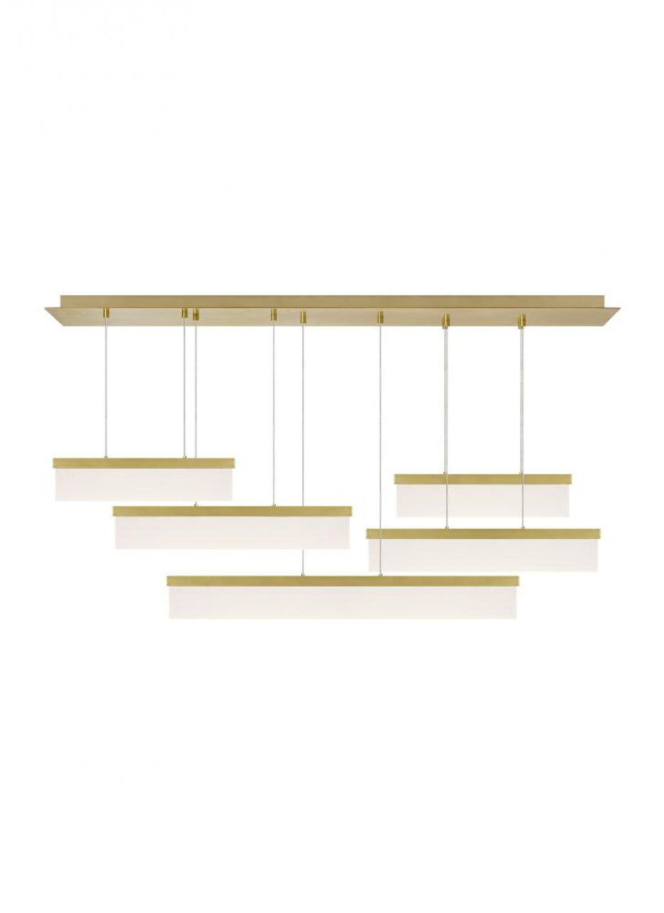 Sweep Linear Chandelier, 5-Light, 3-Tier, LED, Brass, Aged Brass, 58"L (700LSSWPR-LED930 70P9F3R)